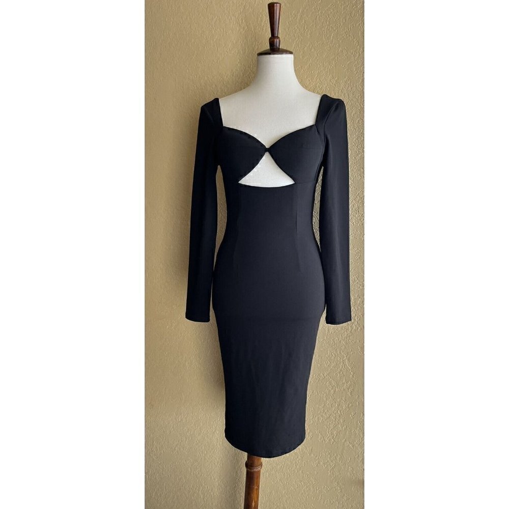 Tiger Mist Women's Black Cut out Over Over Bodycon Dress Size S
